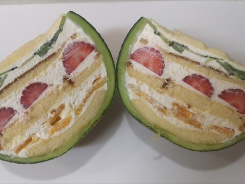 簡単!子供と作れるメロンケーキ(*^^*)